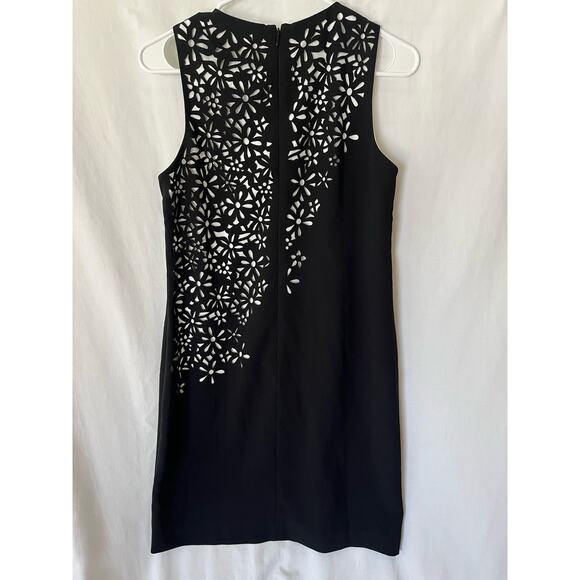 Calvin Klein Black Floral Laser Cut Sheath Dress 6 Petite Cocktail party wedding - Picture 2 of 7